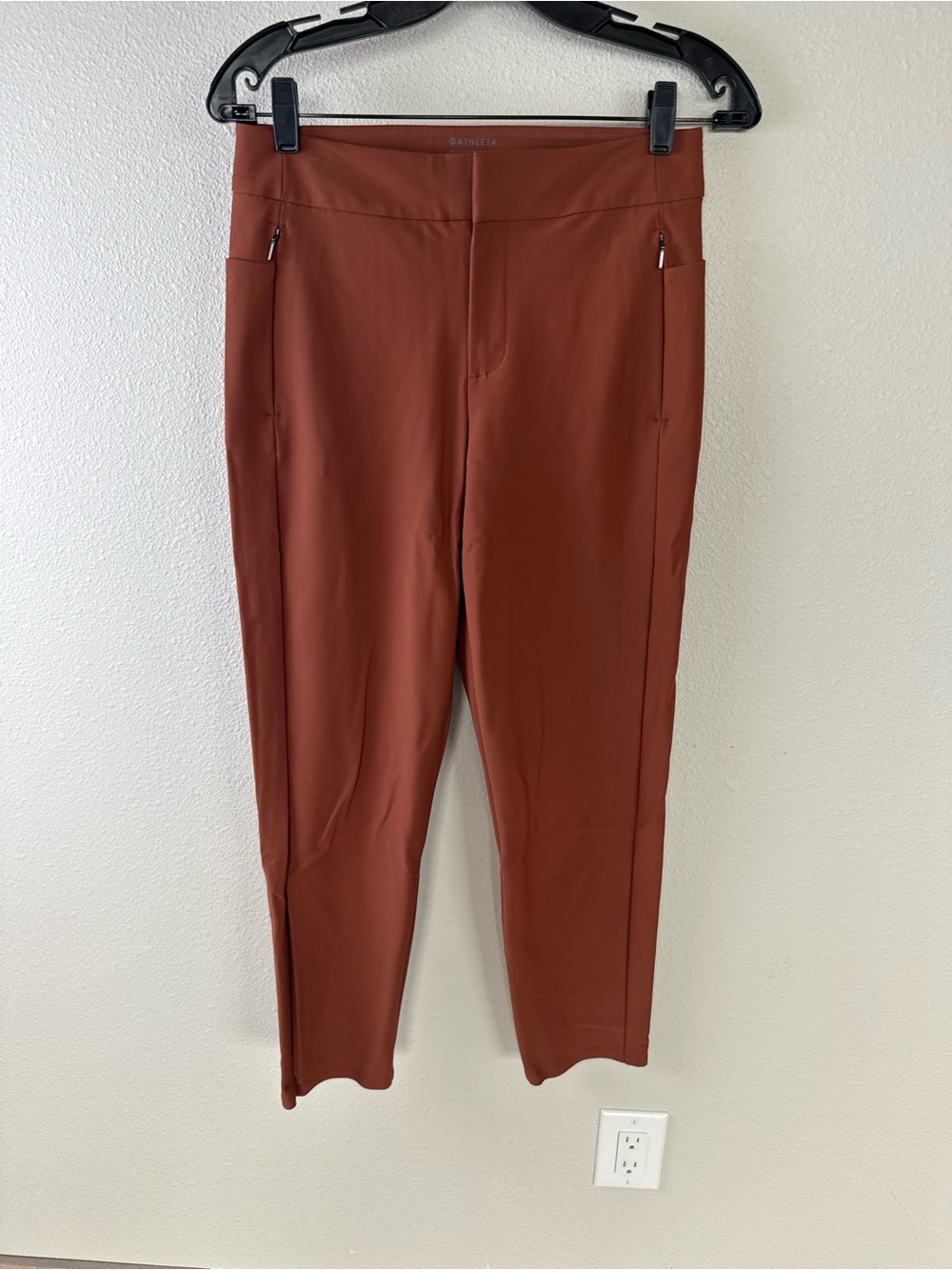 ATHLETA Stellar Skinny Trouser Pants Ancient Mahogany Rust Casual Women’s Size 4 - Picture 3 of 11